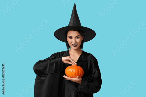 Beautiful young happy witch...