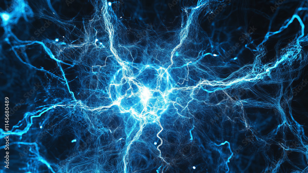 Abstract Blue Electrical Energy Patterns Background Abstract Blue Electrical Energy Patterns Background