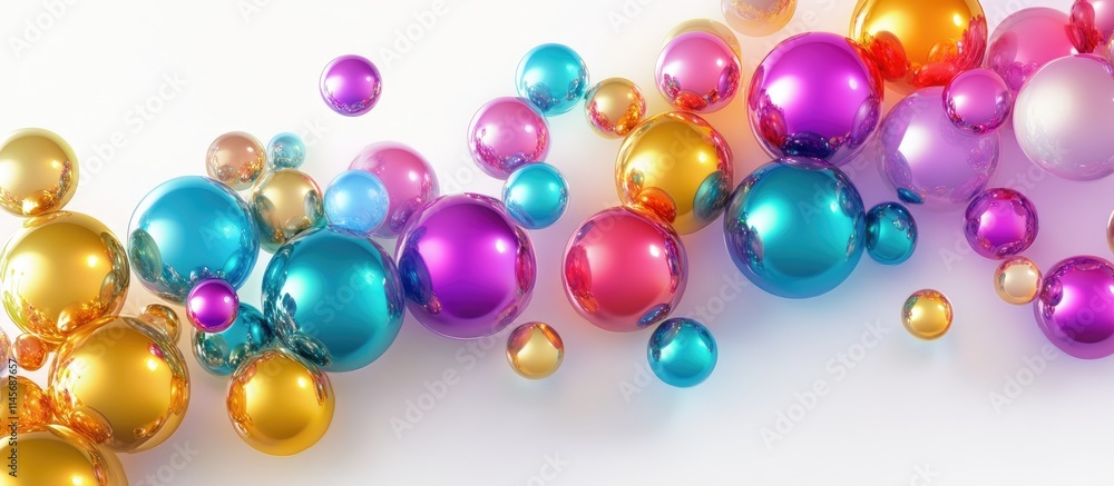 Vibrant glossy spheres in various colors creating a festive and playful backdrop for greeting cards and celebrations. Vibrant glossy spheres in various colors creating a festive and playful backdrop for greeting cards and celebrations.