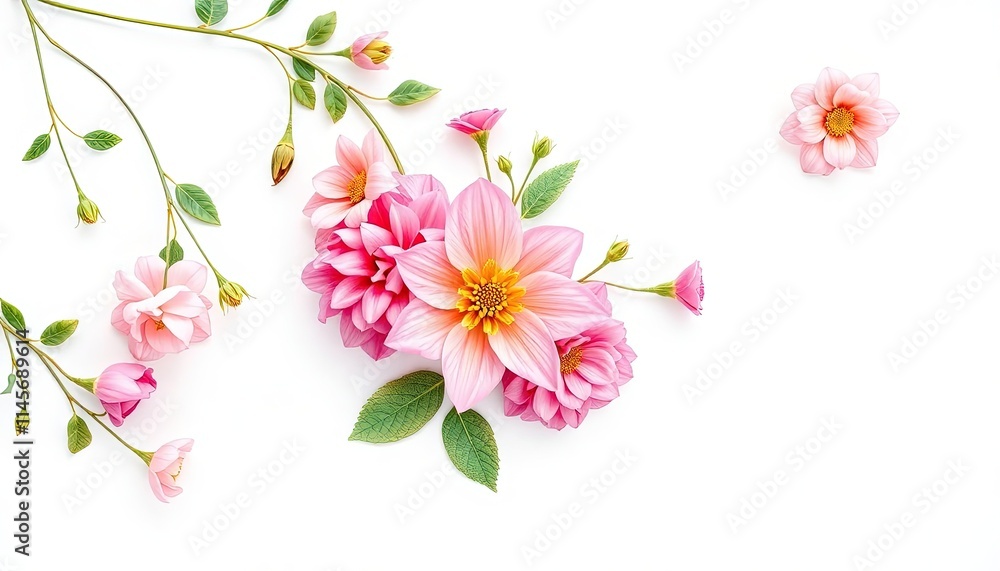 Naklejka premium frame with flowers or background with flowers