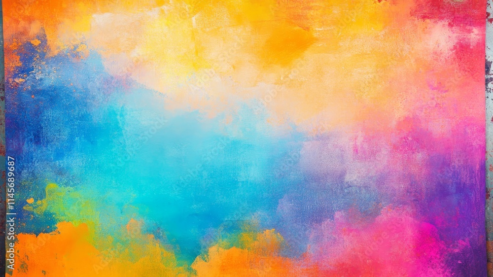 A vibrant abstract, background painting with blended colors of orange, blue, and pink. A vibrant abstract, background painting with blended colors of orange, blue, and pink.