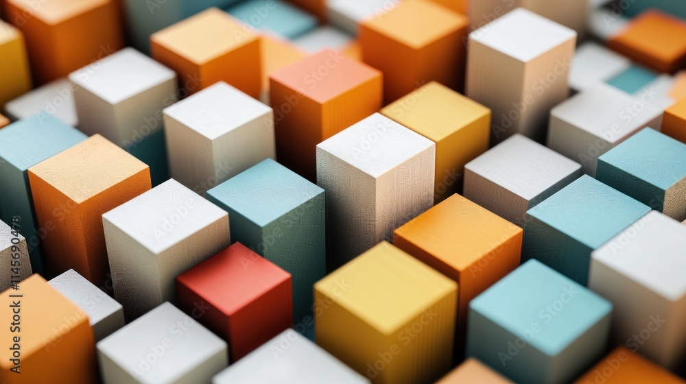 Abstract 3D Colorful Cubes Pattern Background Abstract 3D Colorful Cubes Pattern Background
