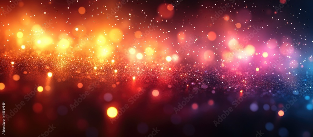 Artistic abstract background of shimmering fairy lights and colorful bokeh creating a magical festive atmosphere for events or celebrations Artistic abstract background of shimmering fairy lights and colorful bokeh creating a magical festive atmosphere for events or celebrations