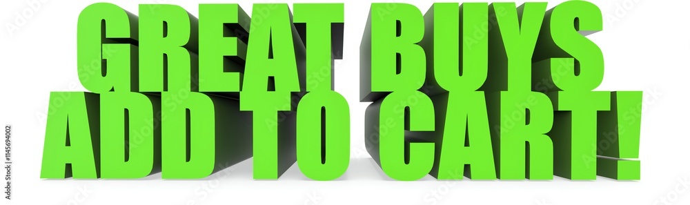 Fototapeta premium Great Buys Add To Cart!, 3d text