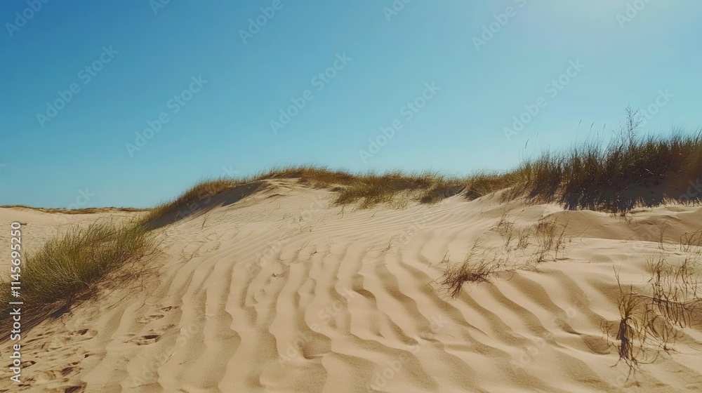 Scenic View of Rolling Sand Dunes with Intricate Patterns Under Sky Scenic View of Rolling Sand Dunes with Intricate Patterns Under Sky