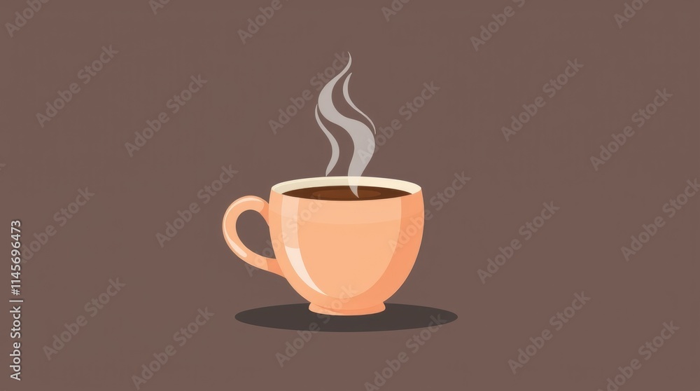 A steaming cup of hot chocolate sits prominently, exuding warmth and comfort against a rich brown background, perfect for winter relaxation A steaming cup of hot chocolate sits prominently, exuding warmth and comfort against a rich brown background, perfect for winter relaxation