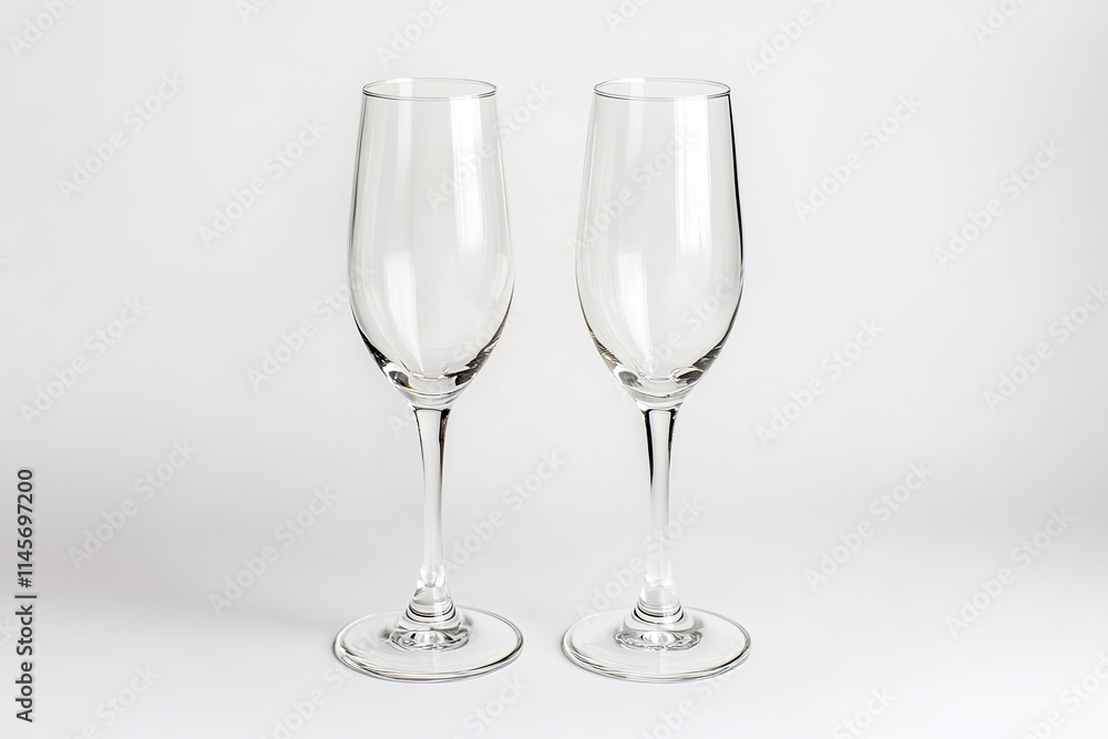 Pair of champagne glasses on white background Pair of champagne glasses on white background