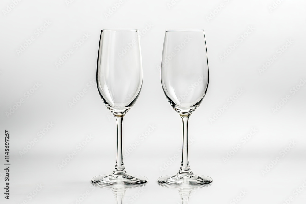 Pair of champagne glasses on white background Pair of champagne glasses on white background