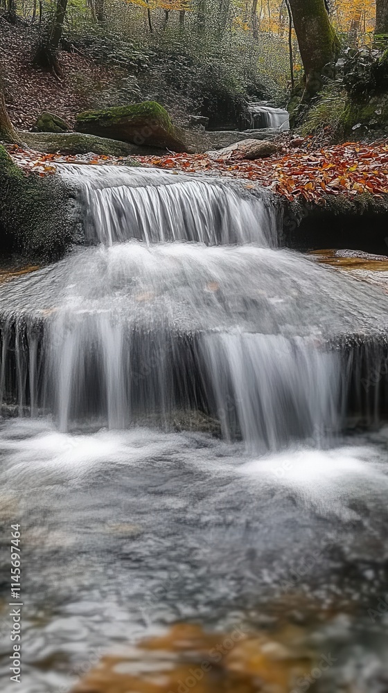 Fototapeta premium Waterfalls formed by mountain streams