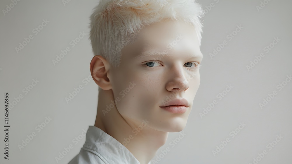 Portrait of a Young Man with Albino Features