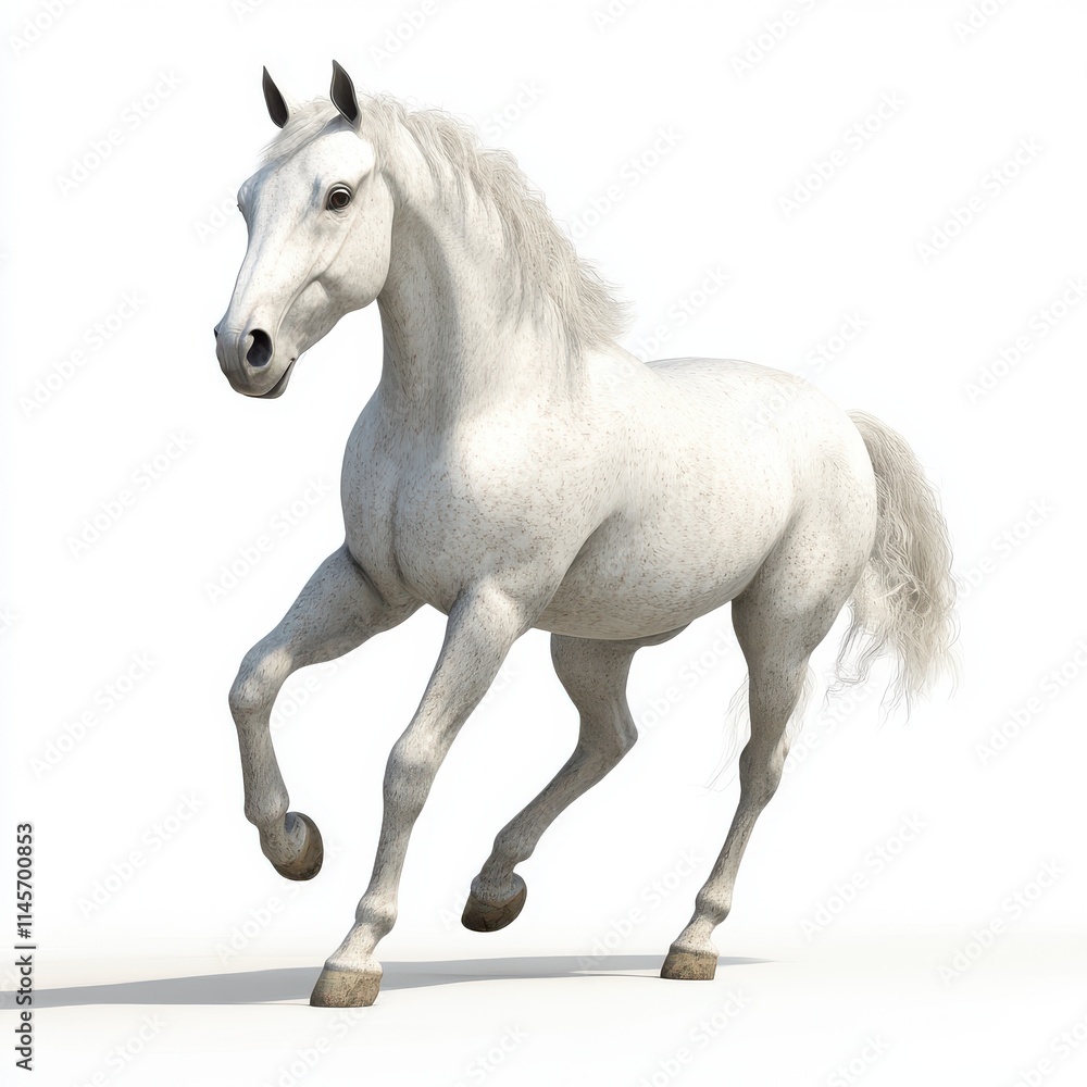 3D horse close-up stock image, isolated on a white background 3D horse close-up stock image, isolated on a white background