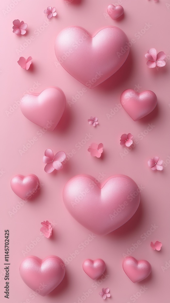 Pink heart pattern and pink background Pink heart pattern and pink background