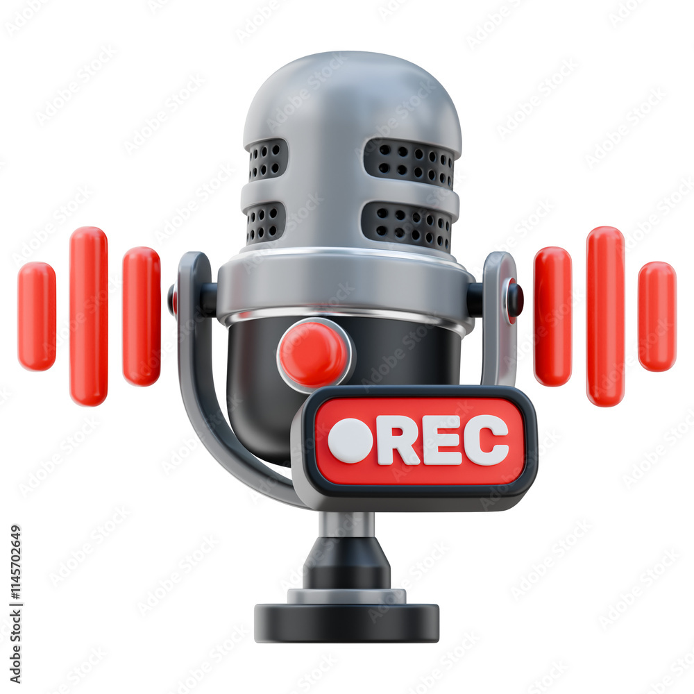 Naklejka premium Recording Podcast 3D Icon