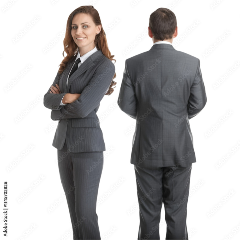 Business couple portrait on white background Business couple portrait on white background