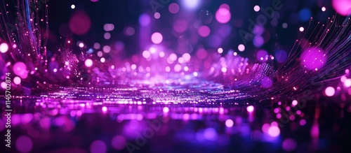 Vibrant abstract digital landscape with glowing particles ideal for technology and innovation themes in software development and applications photo