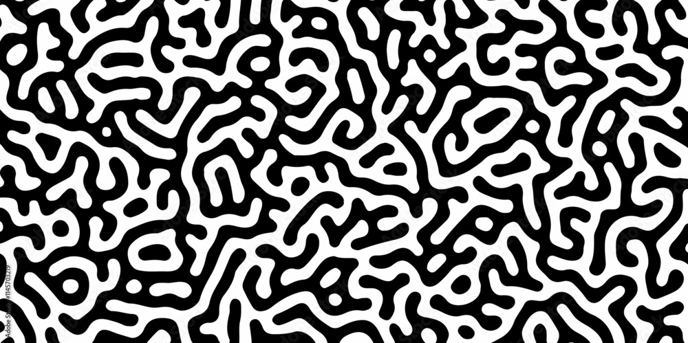 Seamless noise turing pattern repeating stipple vector texture. Reaction diffusion pattern. chaotic motion Linear design with biological shapes. memphis, retro psychedelic style. Waves, swirl, twirl. Seamless noise turing pattern repeating stipple vector texture. Reaction diffusion pattern. chaotic motion Linear design with biological shapes. memphis, retro psychedelic style. Waves, swirl, twirl.