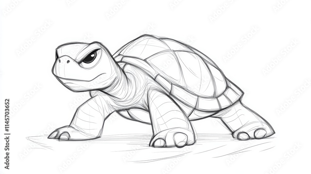Fototapeta premium Drawing zentangle turtle for coloring page, shirt design effect, logo, tattoo and decoration.