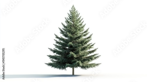 Isolated Pine Tree Against White Background Ideal for Nature and Holiday Themes