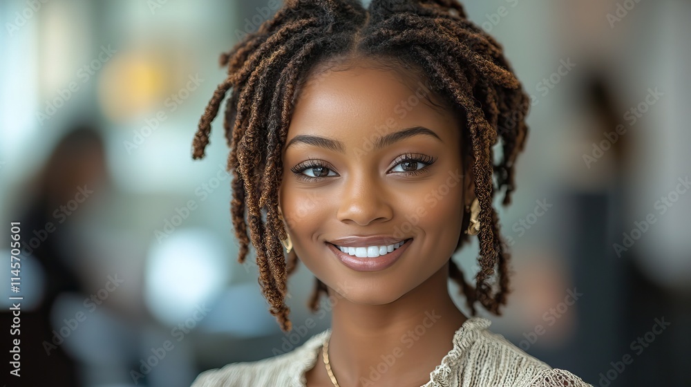 A writer smiles confidently in an office, representing a proud journalist, creative woman, news editor, or reporter for content creation. A writer smiles confidently in an office, representing a proud journalist, creative woman, news editor, or reporter for content creation.