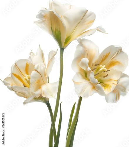 Tulipa kolpakowskiana Flower Illustration - Tulip Plant PNG isolated
 