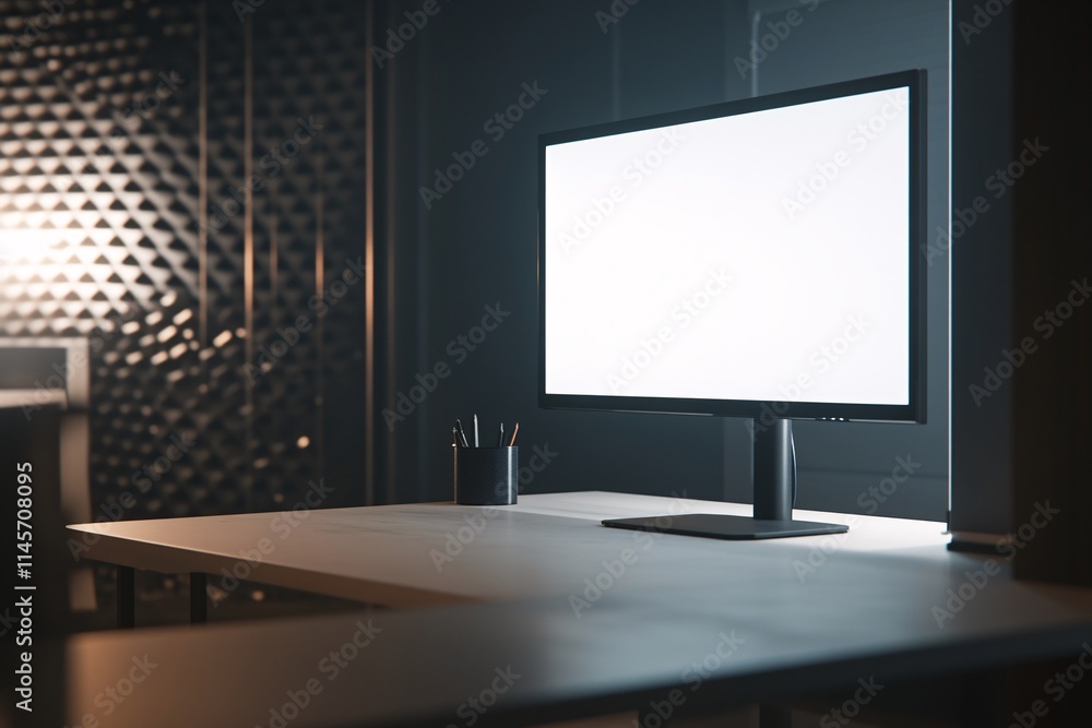 Fototapeta premium Modern Workspace with Empty Monitor