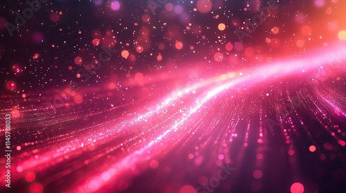 Abstract background and internet stream with light or fiber optic cables. Bokeh wallpaper or electricity signal connectivity and software data with wire patterns technology or cyberspace.