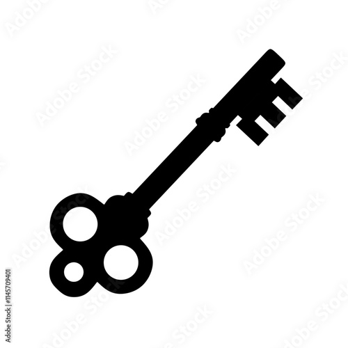 vintage key icon vector on white background