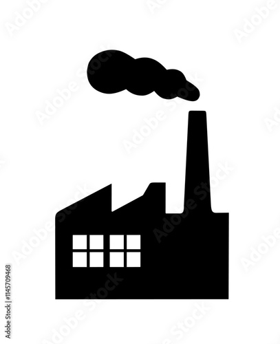 factory icon vector on white background