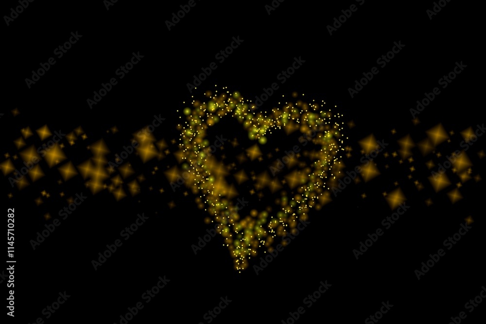 ich liebe dich Goldenes Herz-Glitter auf Bokeh-Glitter-Licht-Hintergrund ich liebe dich Goldenes Herz-Glitter auf Bokeh-Glitter-Licht-Hintergrund