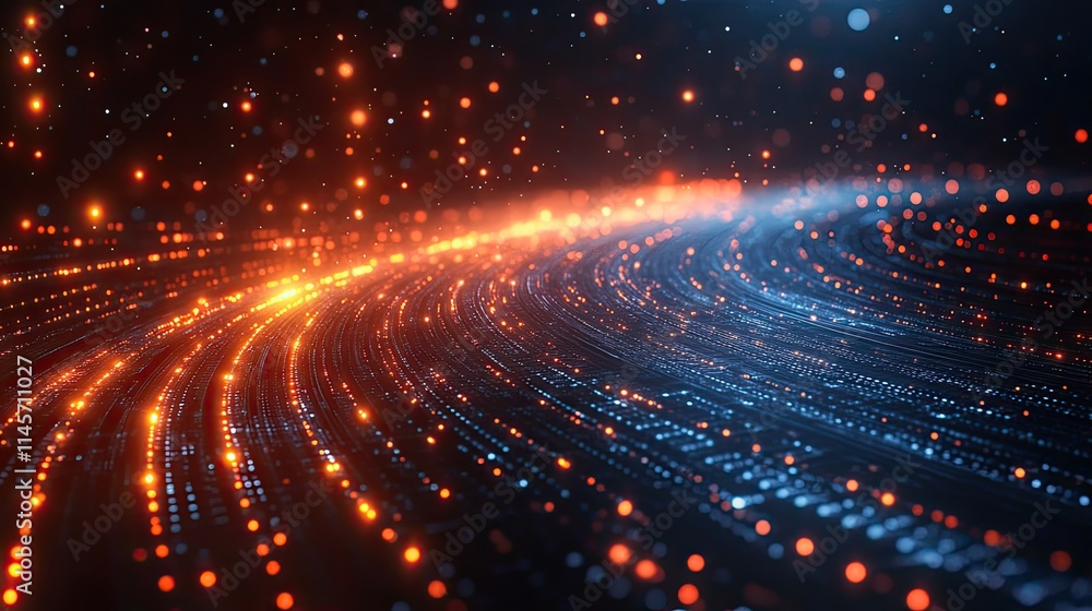 Abstract technology, cyber or futuristic wallpaper with software, metaverse or cloud computing, bokeh lights, and fast connections with motherboard circuit speed represent machine learning. Abstract technology, cyber or futuristic wallpaper with software, metaverse or cloud computing, bokeh lights, and fast connections with motherboard circuit speed represent machine learning.