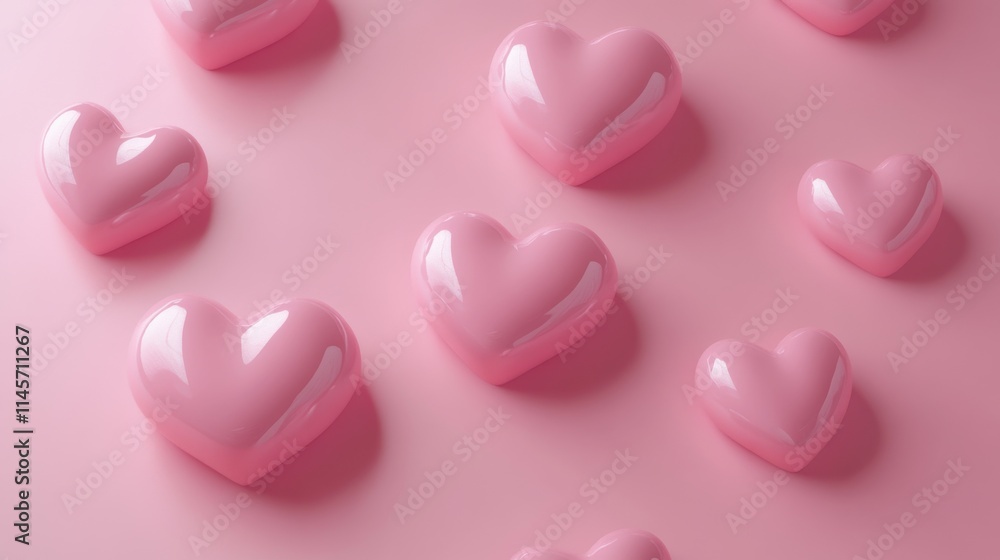 Pink heart pattern and pink background Pink heart pattern and pink background