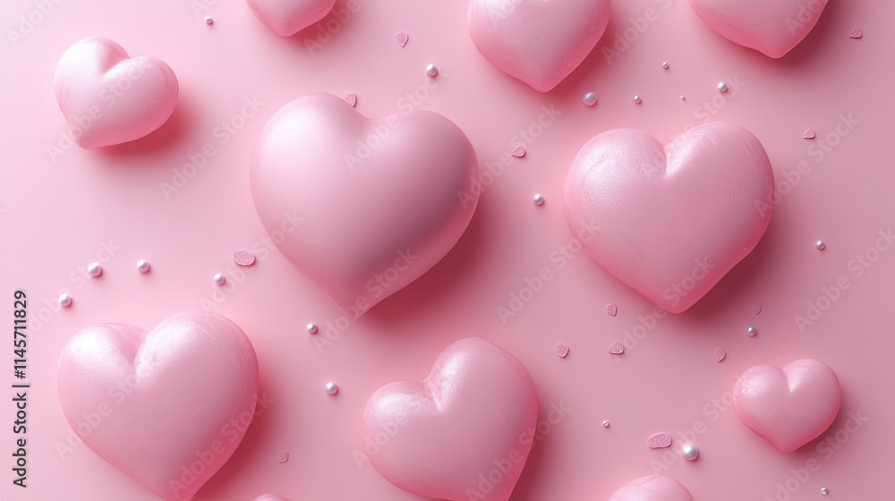 Pink heart pattern and pink background Pink heart pattern and pink background