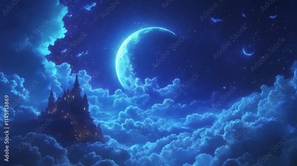 Fototapeta premium moon and clouds in the night