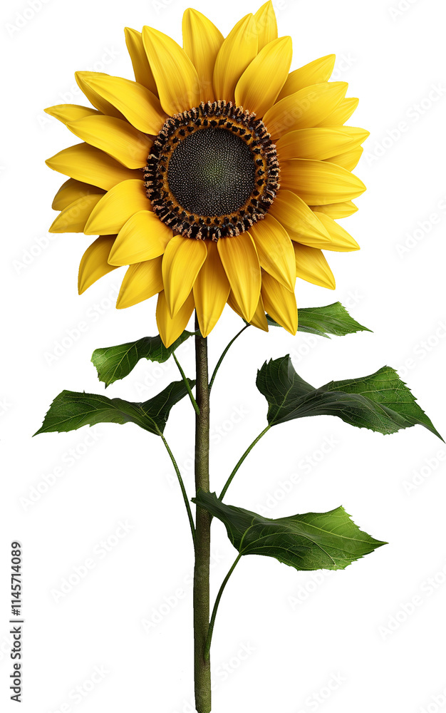 Fototapeta premium Sunflower PNG isolated, Common sunflower Plant illustration