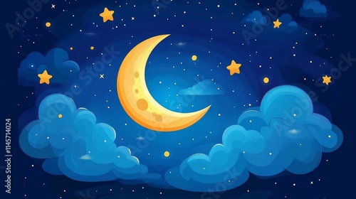 moon and clouds in the night