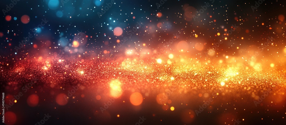 Fototapeta premium Sparkling bokeh lights in vibrant colors creating a mesmerizing abstract background for festive and creative design projects