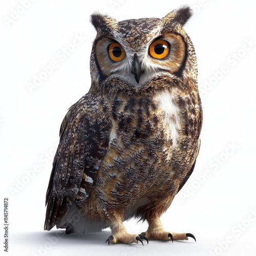 3D Owl Isolated and White Background photo