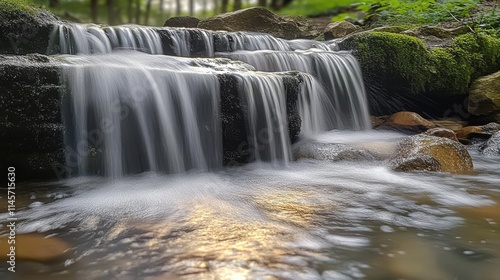 Waterfalls formed by mountain streams