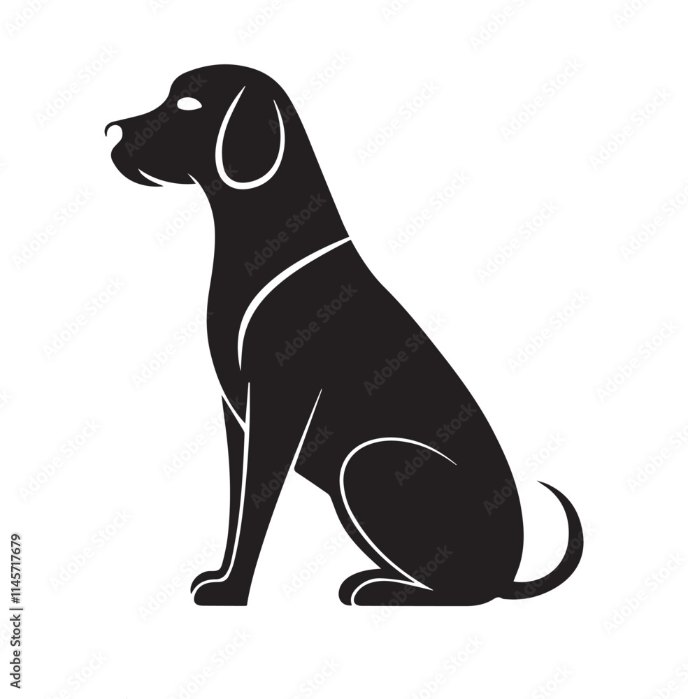 Obraz premium Subtle curves emphasize the dog's body structure providing a modern and organic feel.