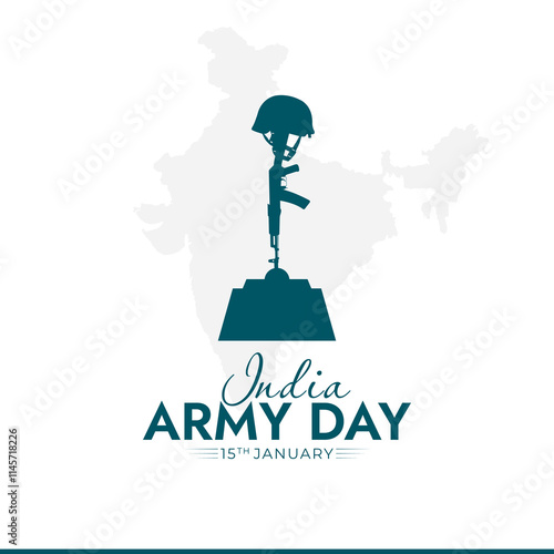 Indian army day. Amar jawan jyoti. Kargil vijay diwas. Martyrs day of indian army. Vector illustration of Indian army day. Silhouette of soldier saluting concept on military green background.