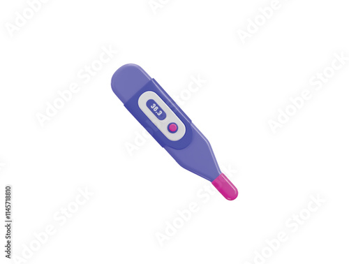 3D Digital Body Thermometer icon, Body temperature measuring, Electronic thermometer icon vector illustration