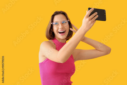 Pretty young woman with mob...