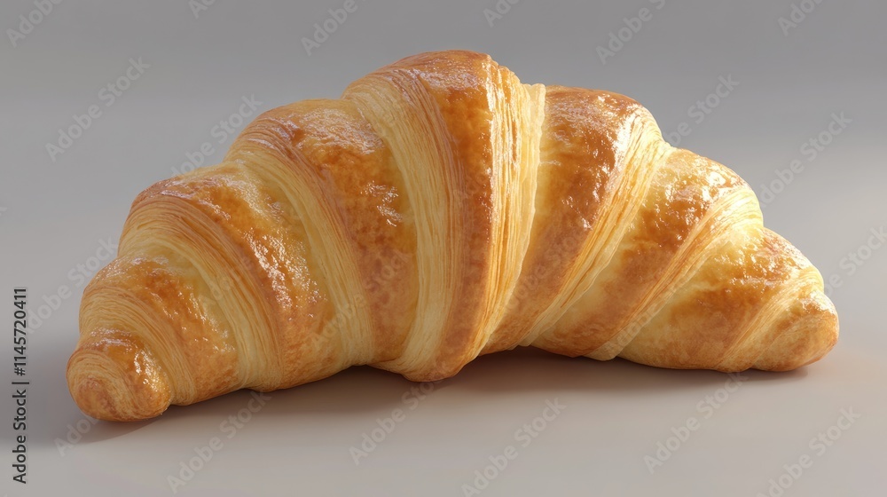 Golden Flaky Croissant Freshly Baked on a Soft Surface Ready for Enjoyment or Use in Culinary Presentations Golden Flaky Croissant Freshly Baked on a Soft Surface Ready for Enjoyment or Use in Culinary Presentations