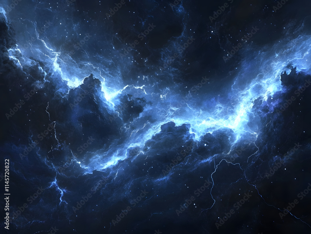 Nebula with Electric Blue Energy Streaks Nebula with Electric Blue Energy Streaks
