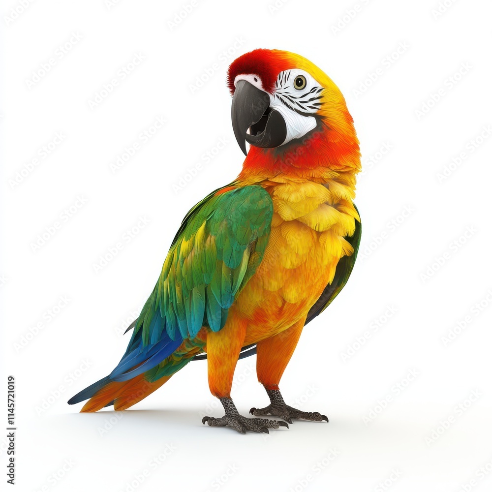 Fototapeta premium 3D Parrot Isolated and White Background