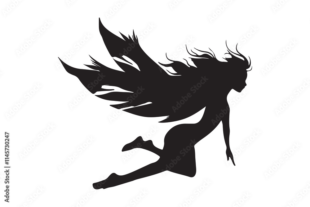 Fototapeta premium Fairy Silhouette Vector illustration