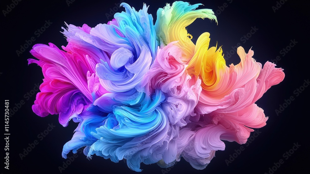 Obraz premium Abstract colorful swirls, vibrant paint explosion.