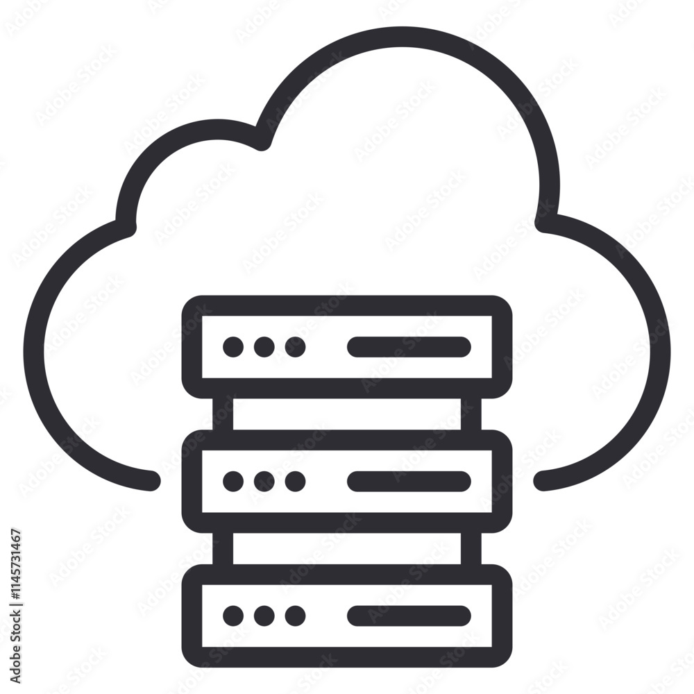Cloud Server icon. Big Data isolated on transparent background. Vector illustration. Cloud Server icon. Big Data isolated on transparent background. Vector illustration.