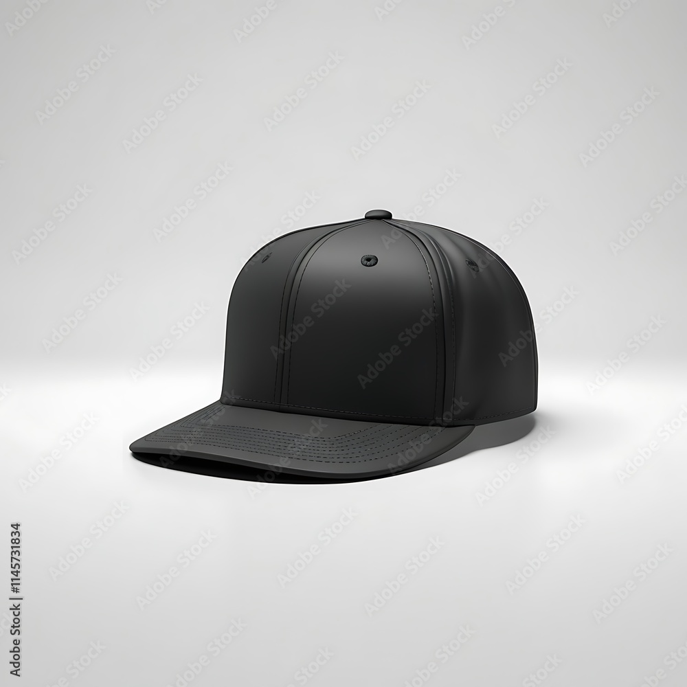 Fototapeta premium High-Quality Black Baseball Cap Mockup Product Photography