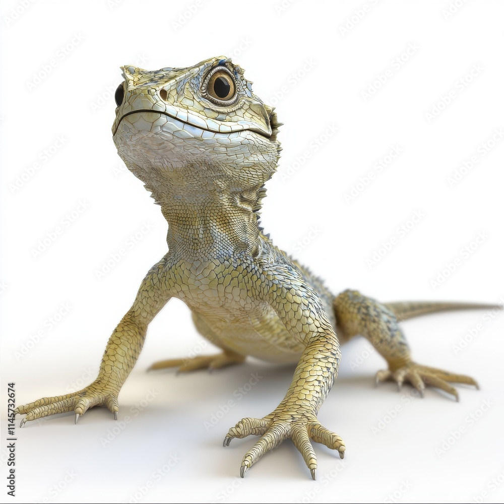 Obraz premium 3D Lizard Isolated and White Background